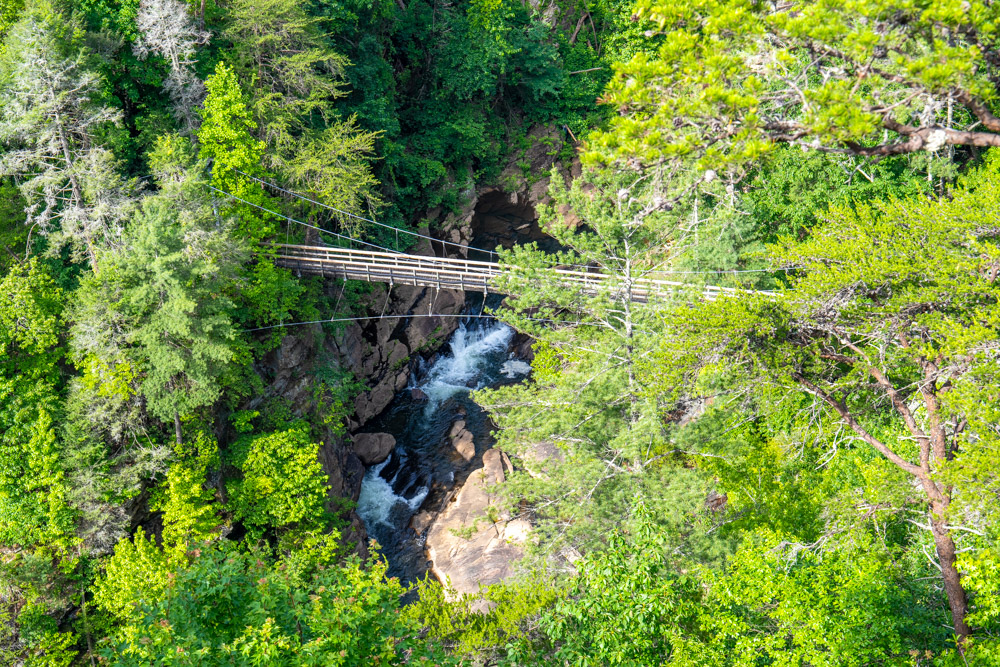 The suspension bridge that crosses Tallulah Gorge.